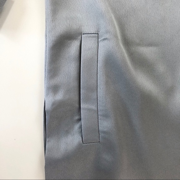 River Island Long Open Front Gray Silver Duster - Picture 6 of 14